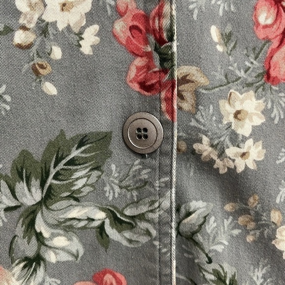 Teddi Womens Stretch Denim Jacket Blazer Sz Medium Floral Print - Picture 4 of 6